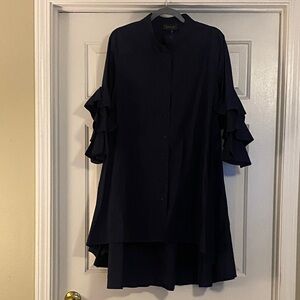 Gracia Midnight Blue Ruffle Sleeve Dress